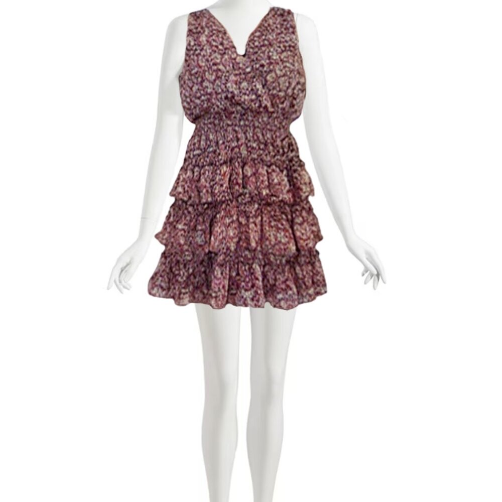 Floral Tiered Smocked Ruffle Skirt Mini Dress